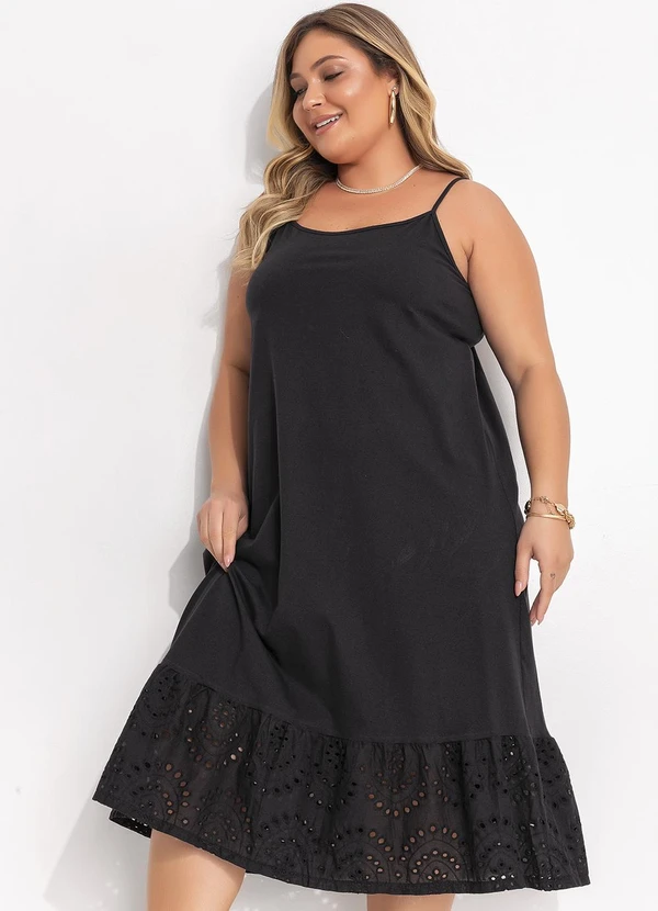 Quintess - Vestido Preto em Malha de Algodão 11