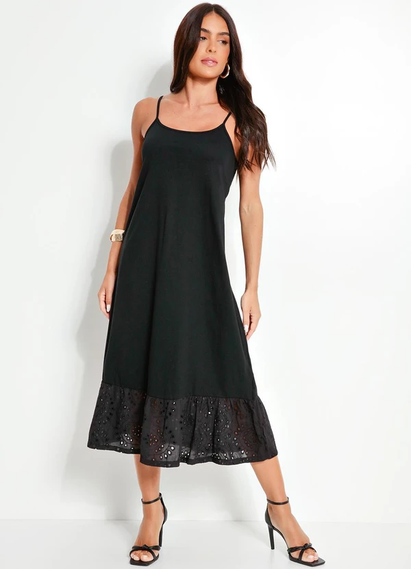 Quintess - Vestido Preto em Malha de Algodão 3