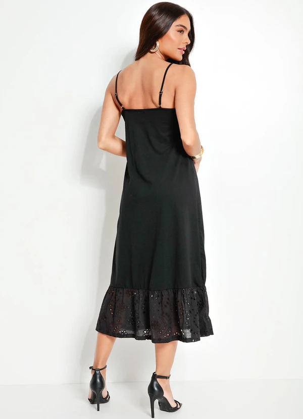 Quintess - Vestido Preto em Malha de Algodão 4