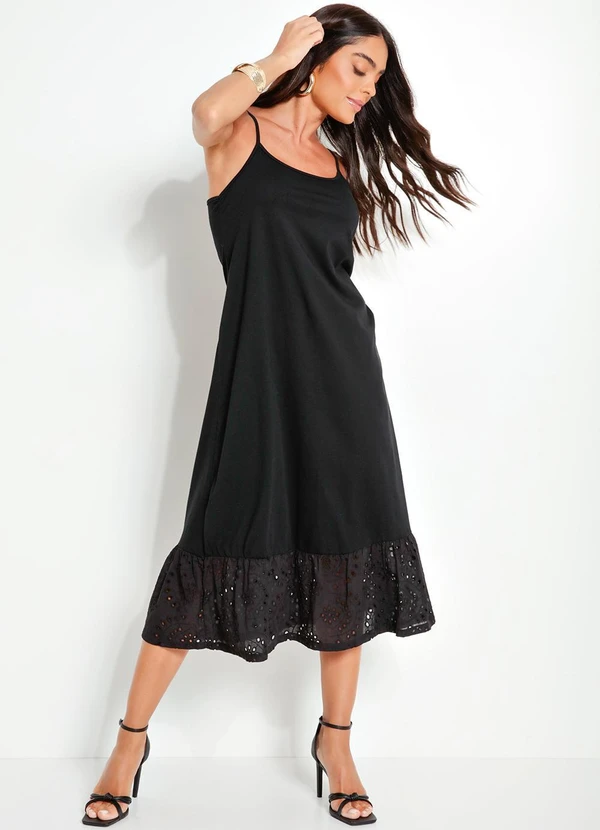 Quintess - Vestido Preto em Malha de Algodão 5