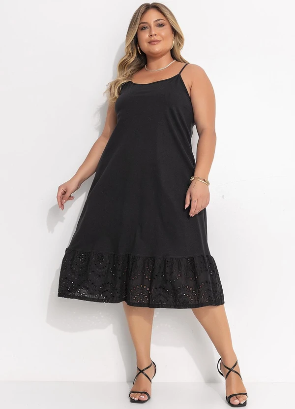 Quintess - Vestido Preto em Malha de Algodão 6