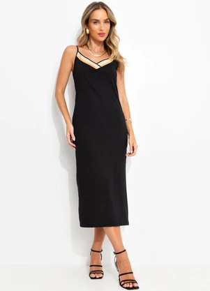 Bimini - Vestido Preto em Malha de Algodão - BIMINI