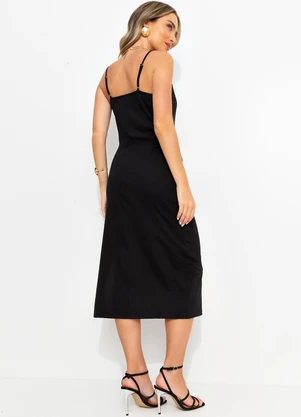 Bimini - Vestido Preto em Malha de Algodão - BIMINI