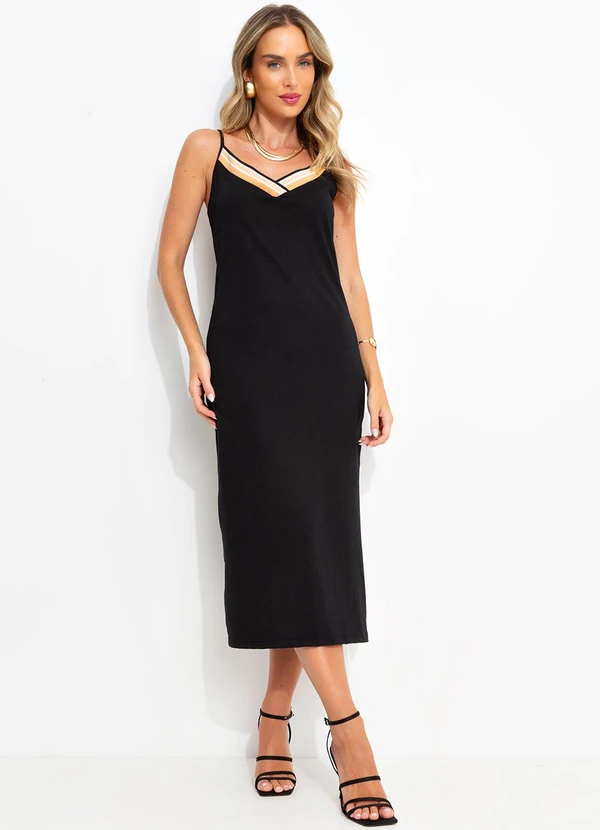 Bimini - Vestido Preto em Malha de Algodão