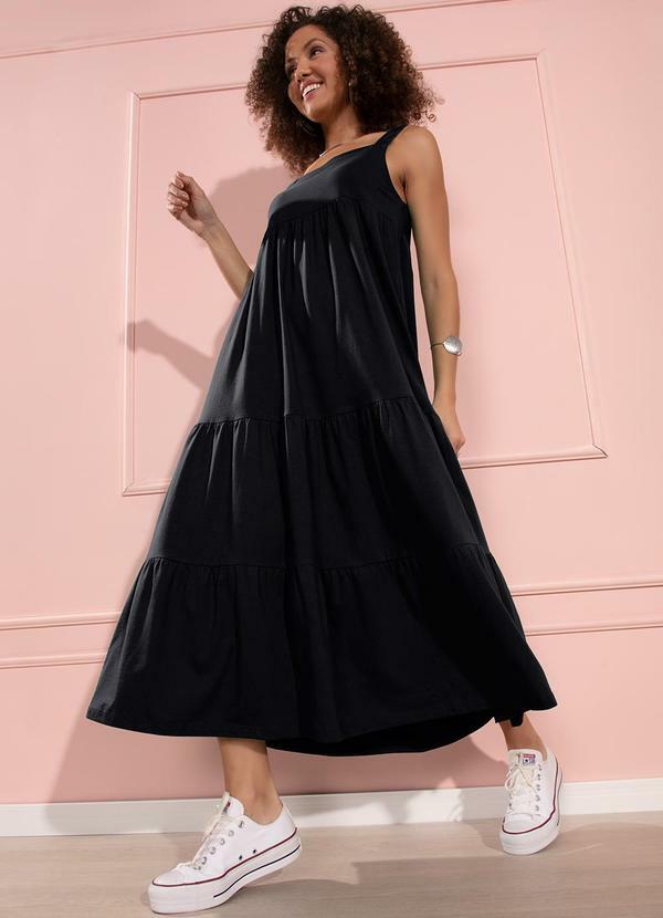 Quintess - Vestido Preto em Malha de Algodão 3