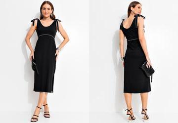 Vestido Preto em Malha de Algodo