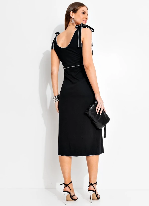 Quintess - Vestido Preto em Malha de Algodão 2