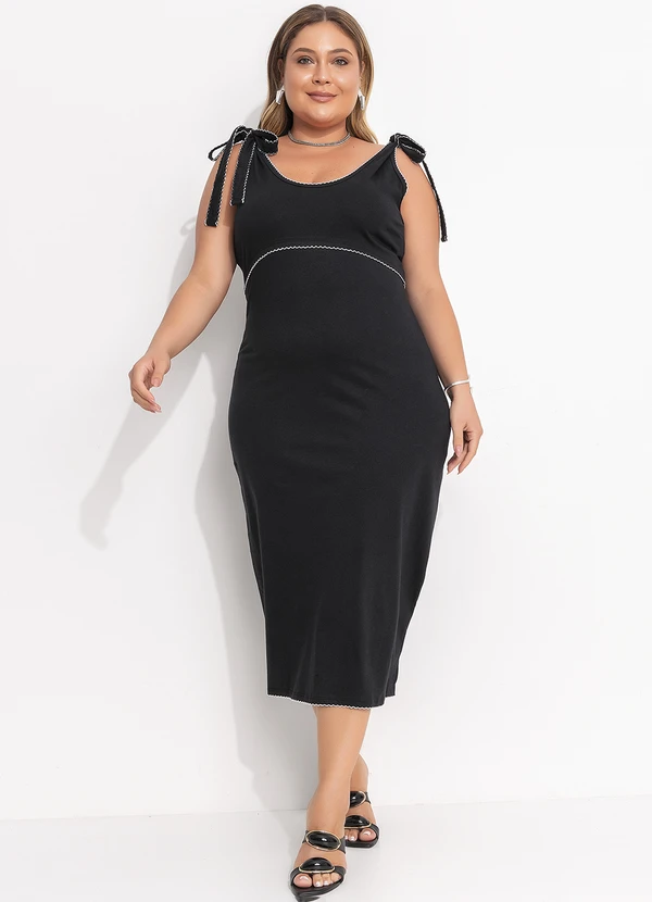 Quintess - Vestido Preto em Malha de Algodão 6