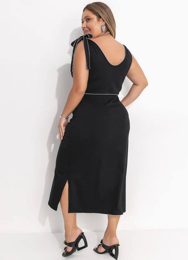 Quintess - Vestido Preto em Malha de Algodão 7