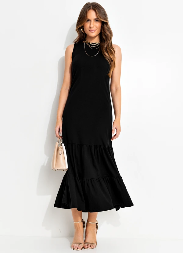 Quintess - Vestido Preto em Malha de Algodão 2