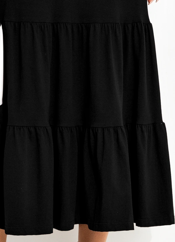 Quintess - Vestido Preto em Malha de Algodão 5