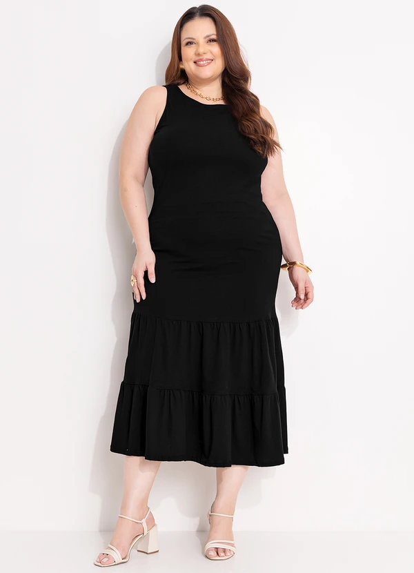 Quintess - Vestido Preto em Malha de Algodão 6