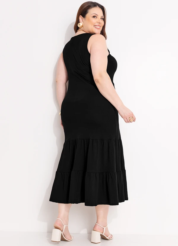 Quintess - Vestido Preto em Malha de Algodão 7