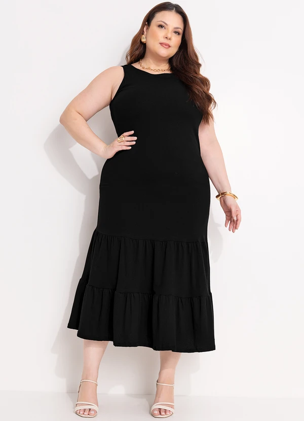 Quintess - Vestido Preto em Malha de Algodão 8