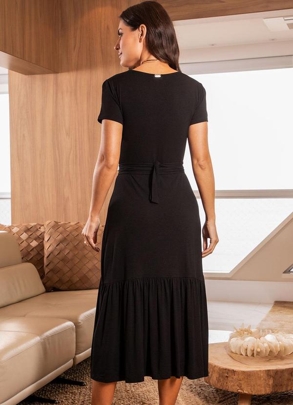 Quintess - Vestido Preto em Malha de Viscose 2