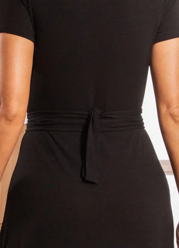 Quintess - Vestido Preto em Malha de Viscose 6