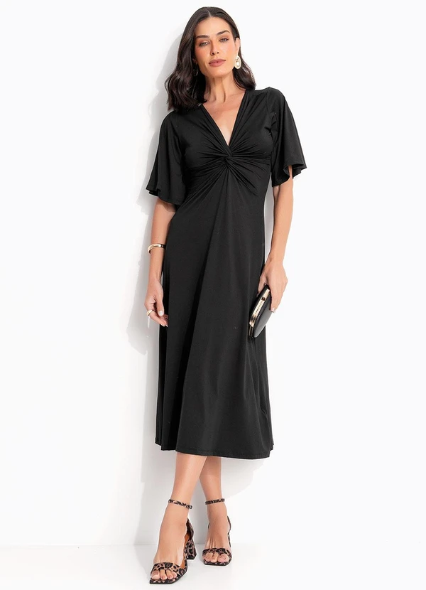 Quintess - Vestido Preto em Malha Fria 3