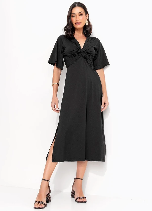 Quintess - Vestido Preto em Malha Fria 5