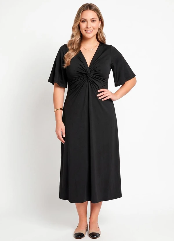 Quintess - Vestido Preto em Malha Fria