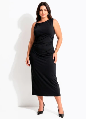 Quintess - Vestido Preto em Malha Fria - QUINTESS