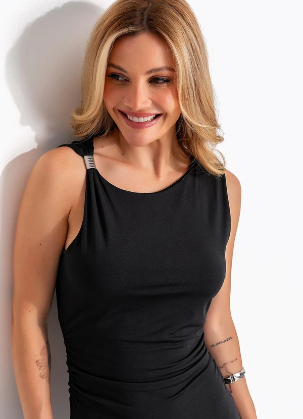 Quintess - Vestido Preto em Malha Fria 6