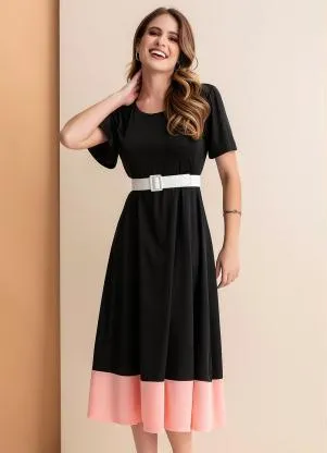 Rosalie - Vestido Preto em Malha - ROSALIE