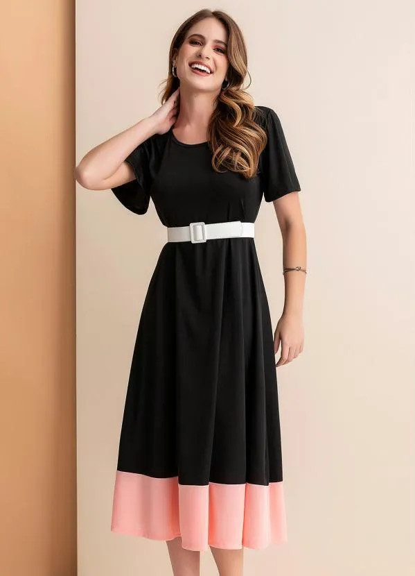 Rosalie - Vestido Preto em Malha