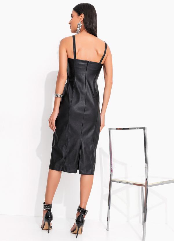 Quintess - Vestido Preto em Material Sintético 2