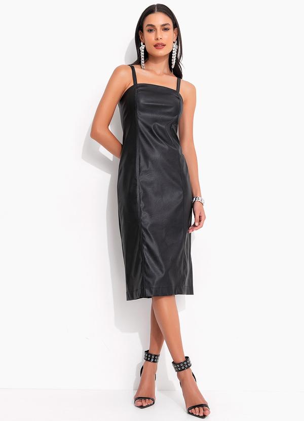 Quintess - Vestido Preto em Material Sintético 3