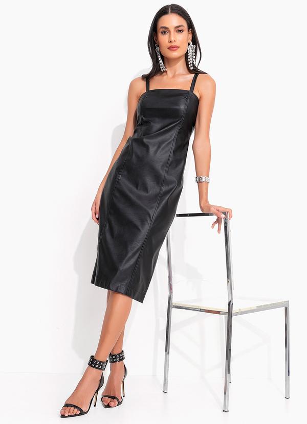 Quintess - Vestido Preto em Material Sintético 4