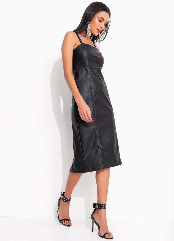 Quintess - Vestido Preto em Material Sintético 5