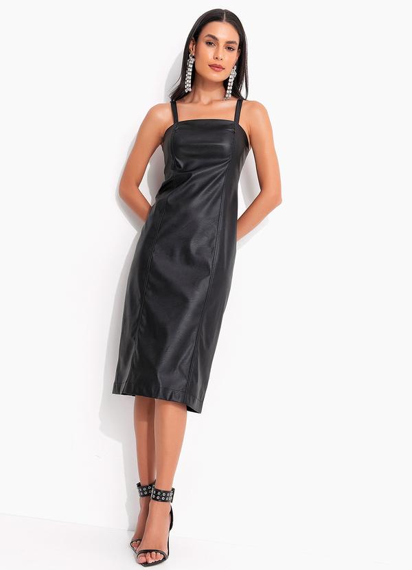 Quintess - Vestido Preto em Material Sintético 6