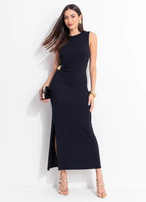 Quintess - Vestido Preto em Moletinho - QUINTESS
