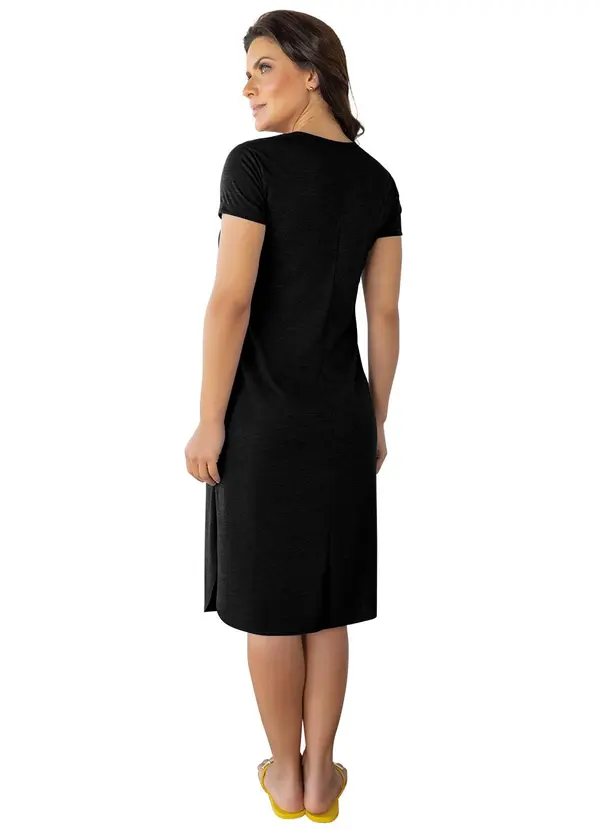 Moda Pop - Vestido Preto em Poliviscose 4