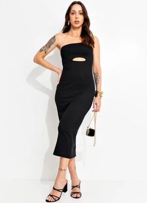 Bimini - Vestido Preto em Ribana Modal - BIMINI