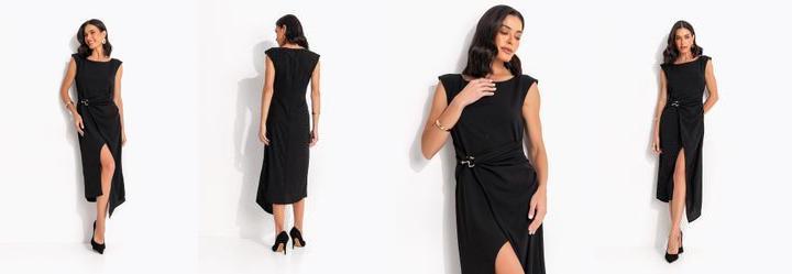 Vestido Preto em Tecido Air Flow