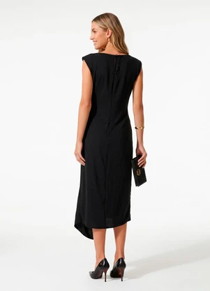 Quintess - Vestido Preto em Tecido Air Flow - QUINTESS