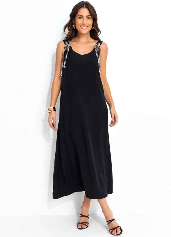 Quintess - Vestido Preto em Tecido Plano de Alfaiataria