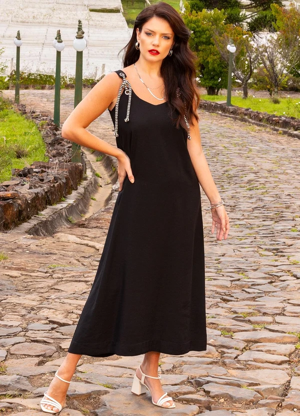 Quintess - Vestido Preto em Tecido Plano de Alfaiataria 6