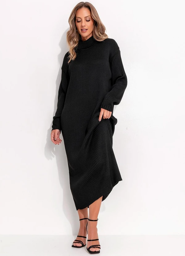 Quintess - Vestido Preto em Tricô