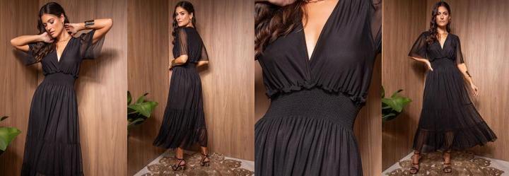 Vestido Preto em Tule