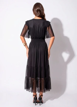 Quintess - Vestido Preto em Tule - QUINTESS