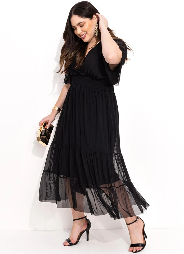 Quintess - Vestido Preto em Tule 12