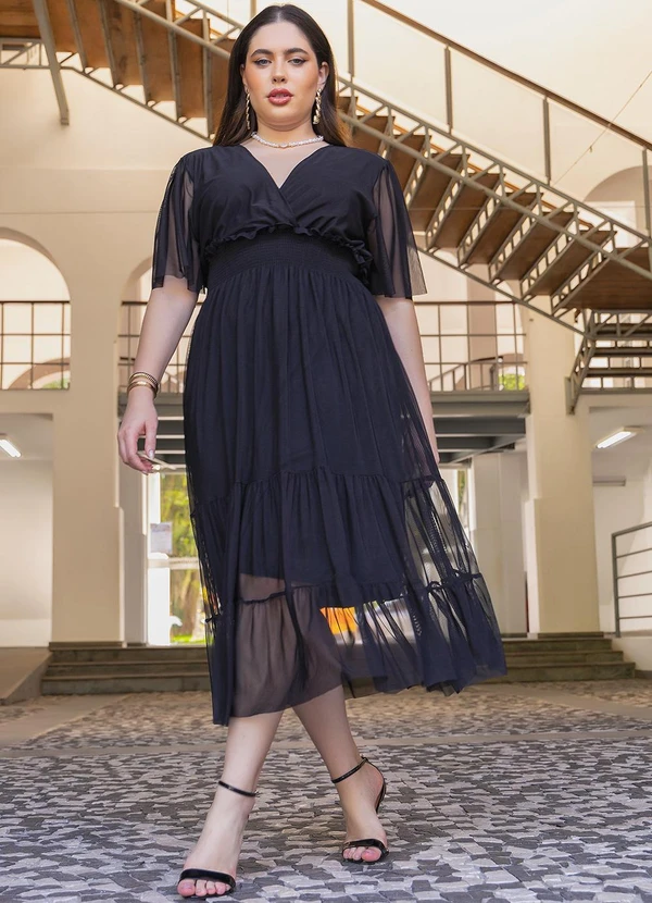 Quintess - Vestido Preto em Tule 5