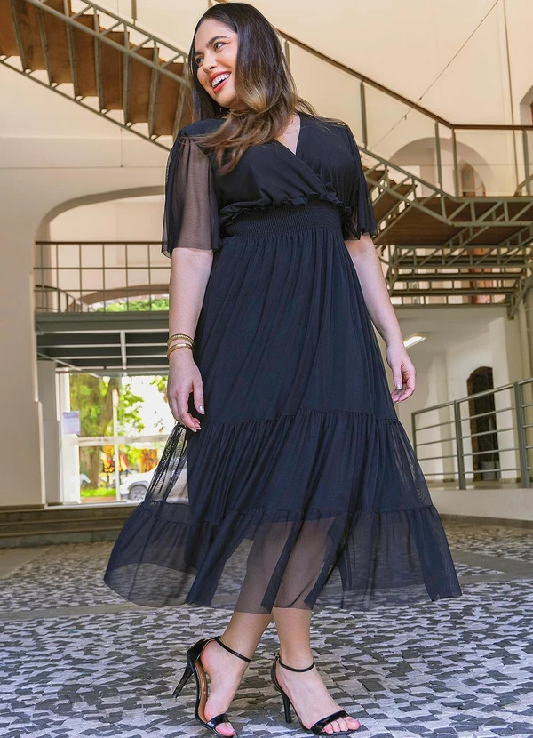 Quintess - Vestido Preto em Tule 7