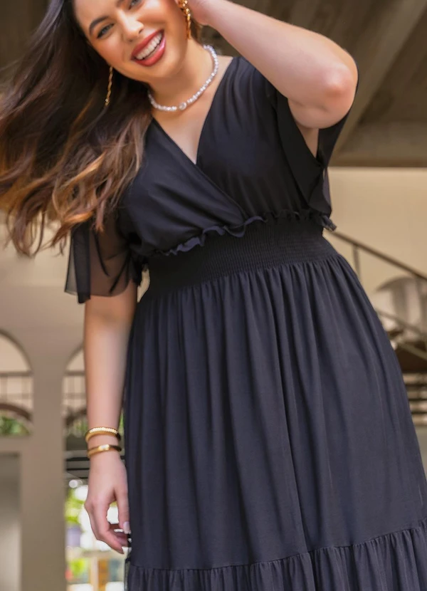 Quintess - Vestido Preto em Tule 8