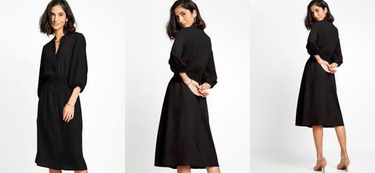 Vestido Preto em Viscose Plana