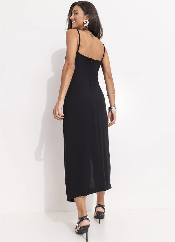 Quintess - Vestido Preto em Viscose Plana 7