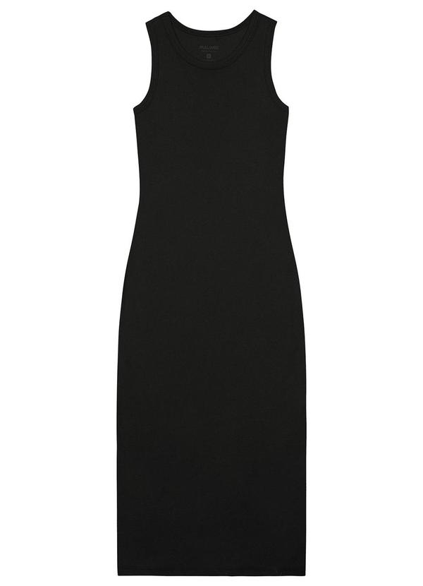 Malwee - Vestido Preto Justo Mídi em Ribana