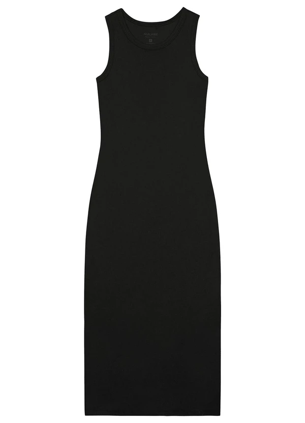 Malwee Vestido Preto Justo Mídi em Ribana